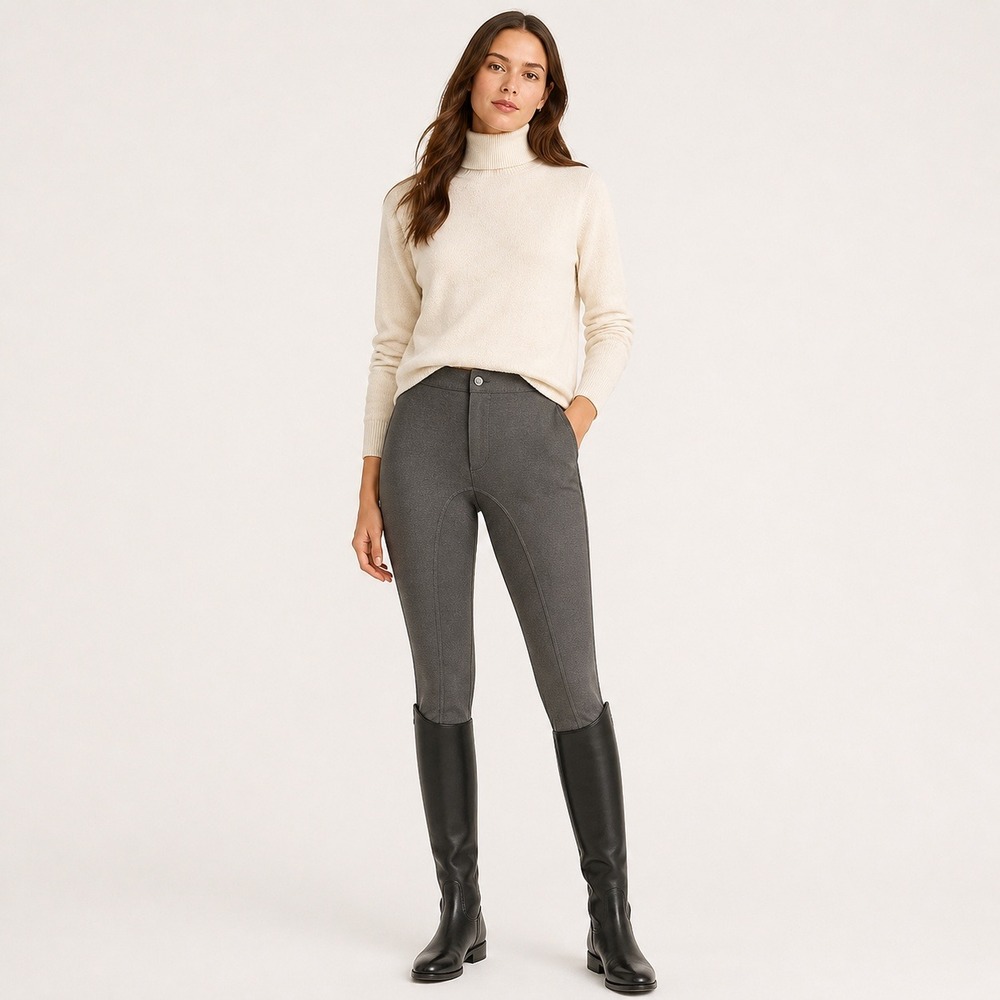 Banana Republic Womens Equestrian Ponte Skinny Riding Pants Grey 14 Old Money